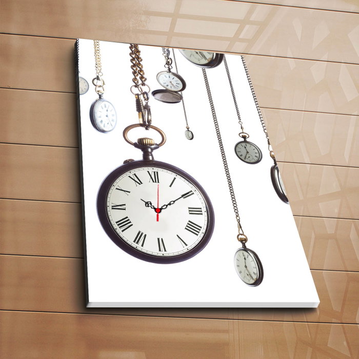 Wallity Reloj de pared decorativo de lienzo Multicolor 45 x 70 cm